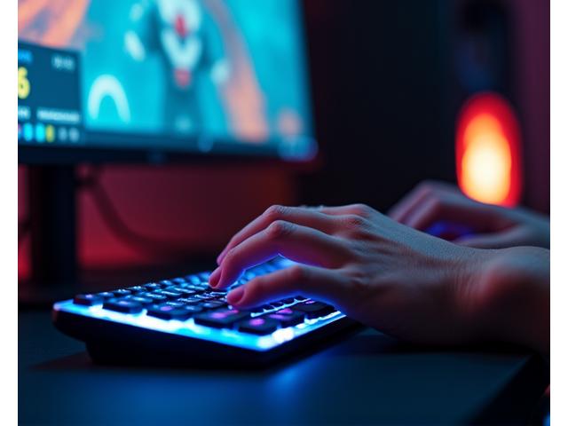 e스포츠 프로게이머가 전략적으로 게임을 플레이하는 모습